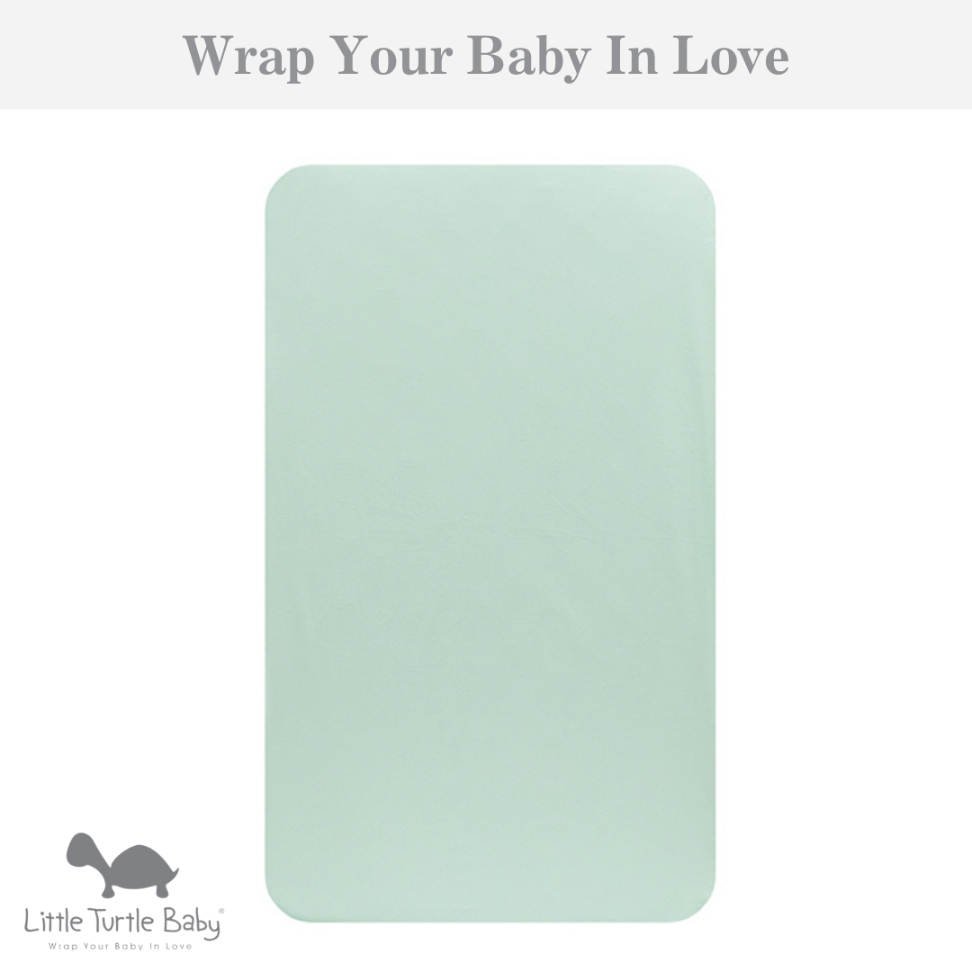 Rectangle Cot Fitted Sheet (Woven Cotton): Mint