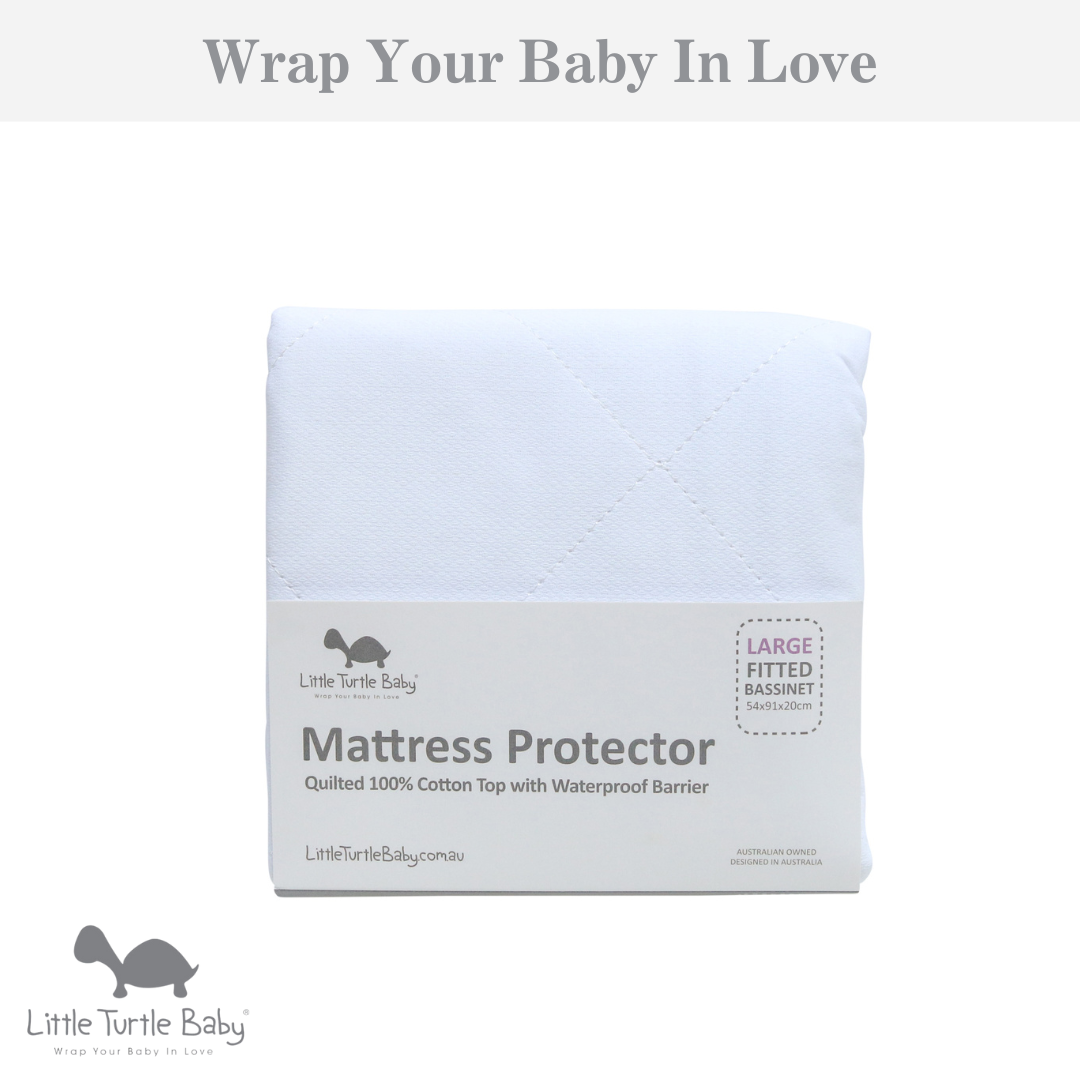 Large Rectangle Bassinet - Fitted Mattress Protector (91x54x20cm)