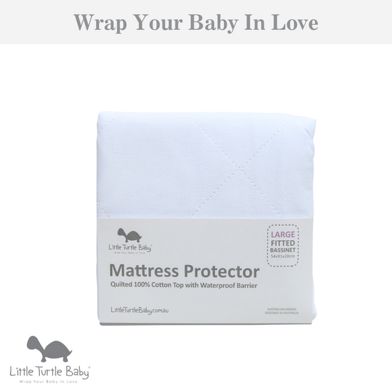 Large Rectangle Bassinet - Fitted Mattress Protector (91x54x20cm)