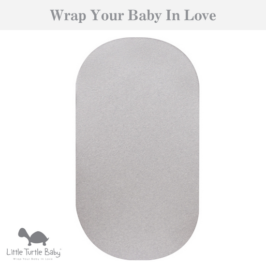 Oval Cot Fitted Sheet (Jersey Cotton): Soft Grey Marle