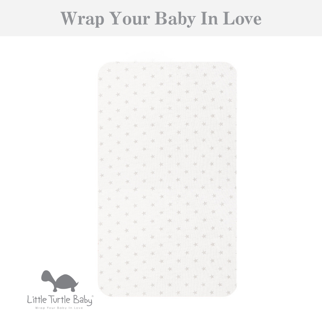 Rectangle Cot Fitted Sheet (Jersey Cotton): Grey Stars