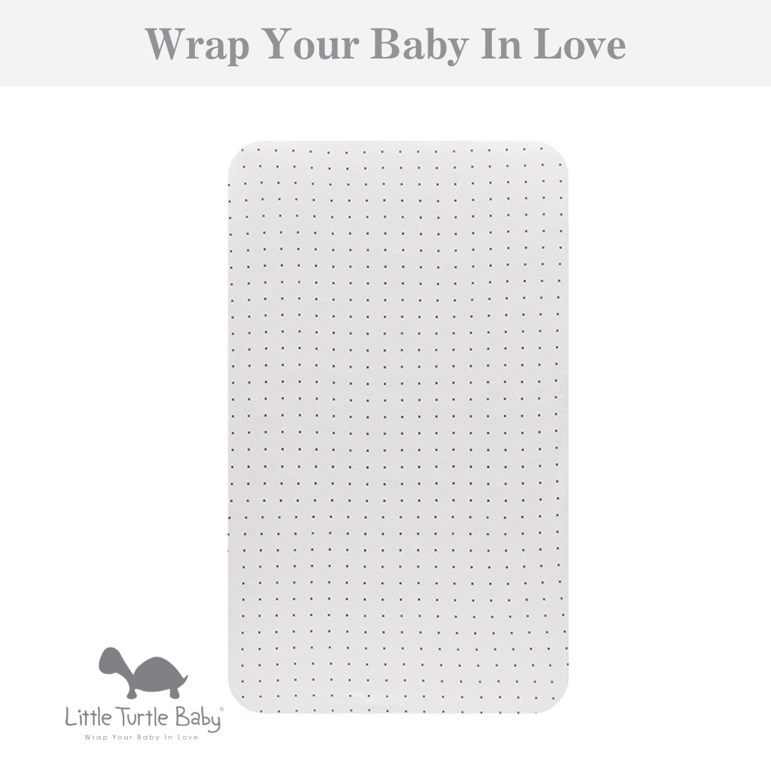 Rectangle Cot Fitted Sheet (Jersey Cotton): White with Black Dots