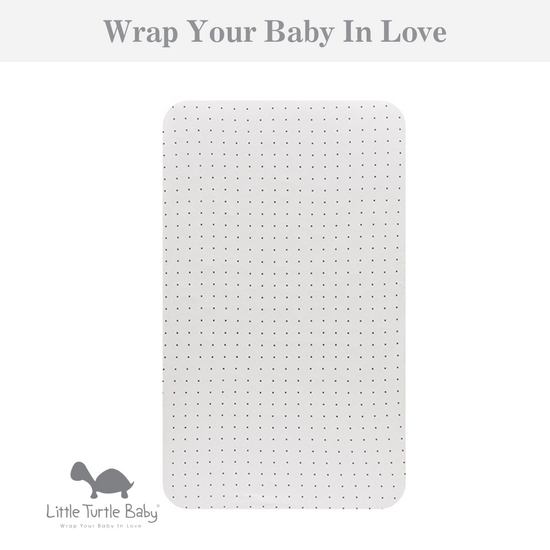 Rectangle Cot Fitted Sheet (Jersey Cotton): White with Black Dots