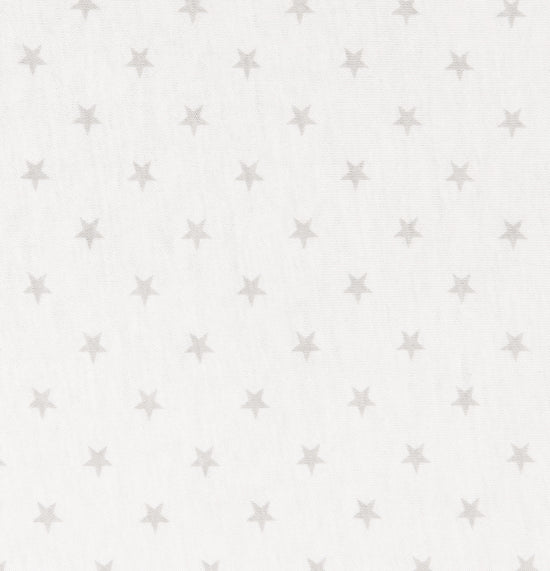 Rectangle Cot Fitted Sheet (Jersey Cotton): Grey Stars